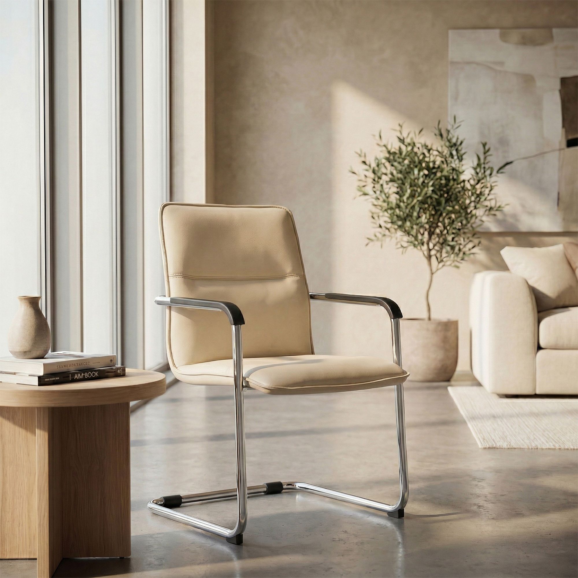 Chaise cantilever Seattle en similicuir