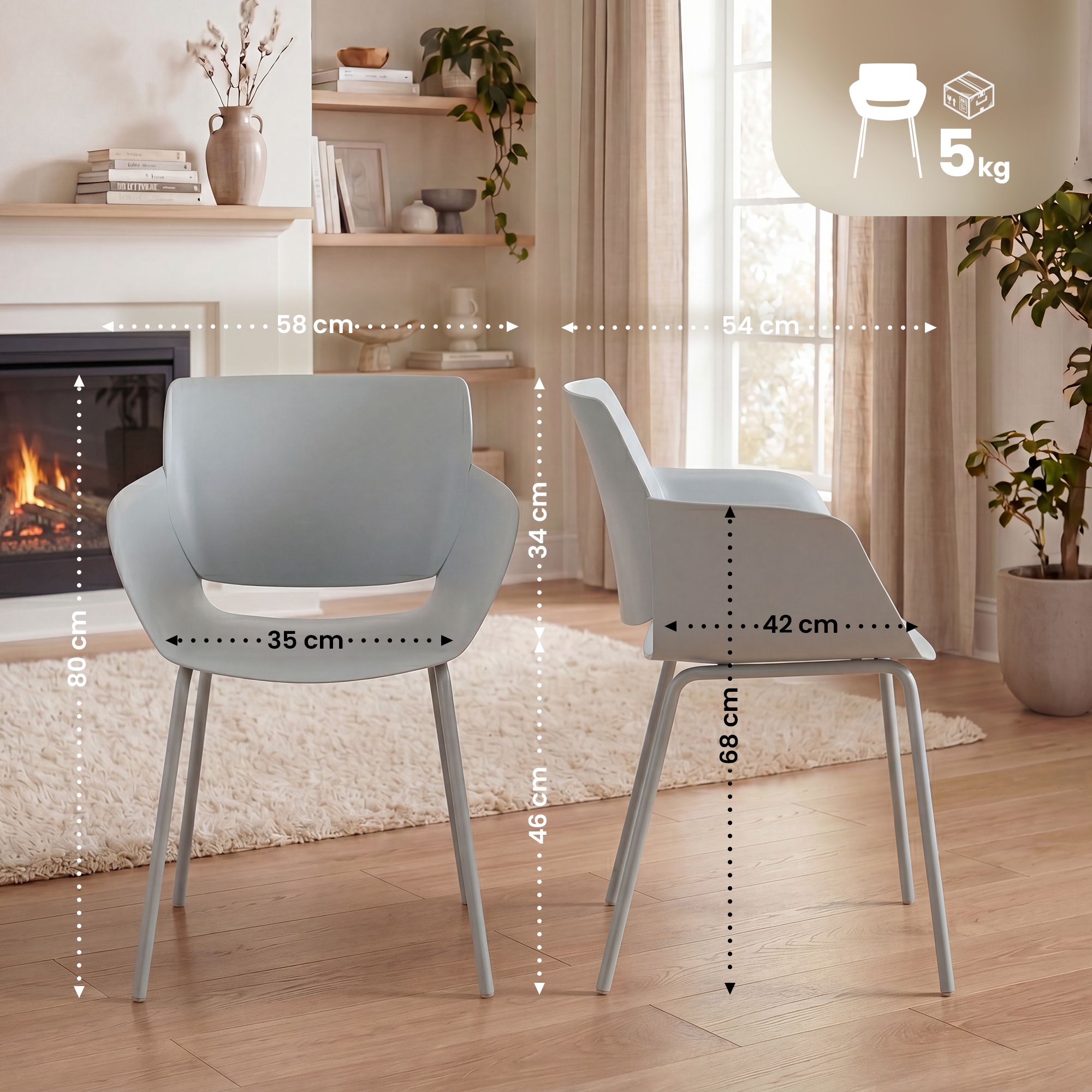 Lot de 2 chaises de jardin Alpena