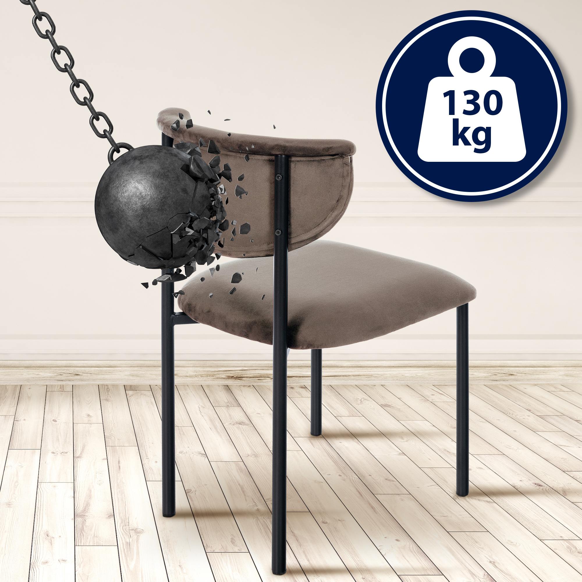 Lot de 2 chaises de salle à manger Gambell en velours