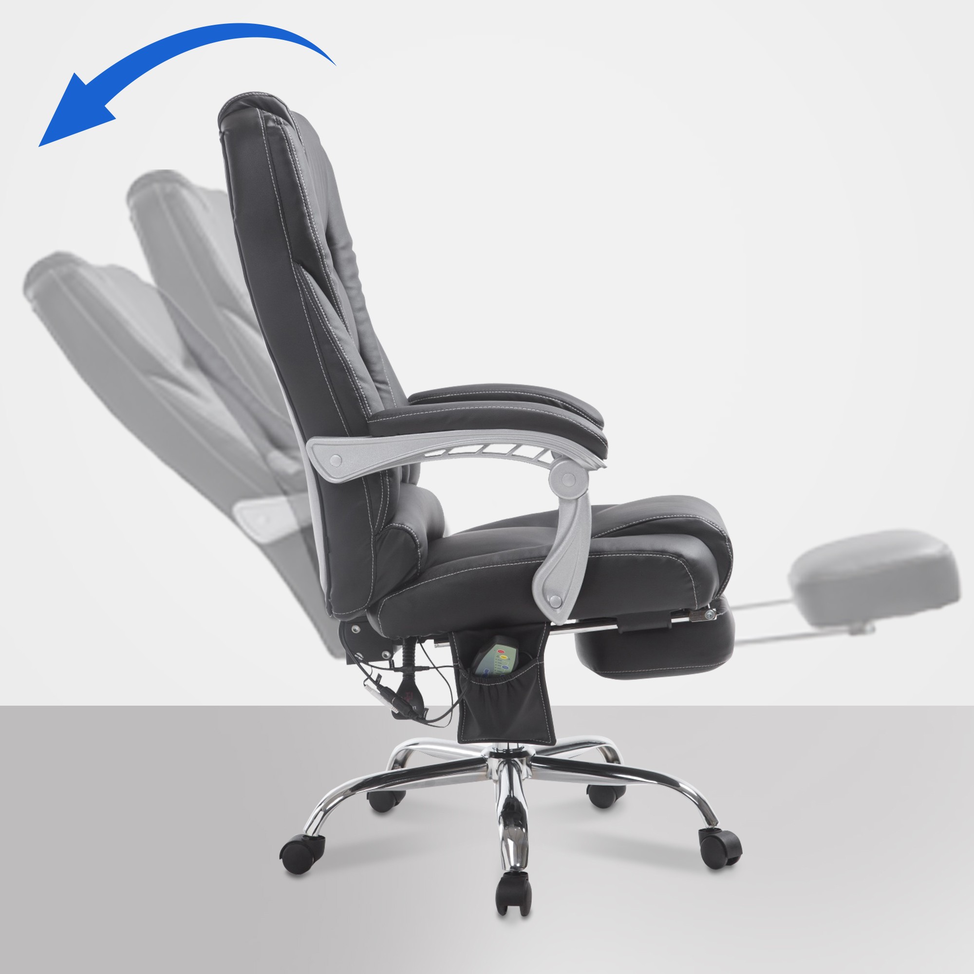 Chaise de bureau Pacific avec fonction massage simili cuir