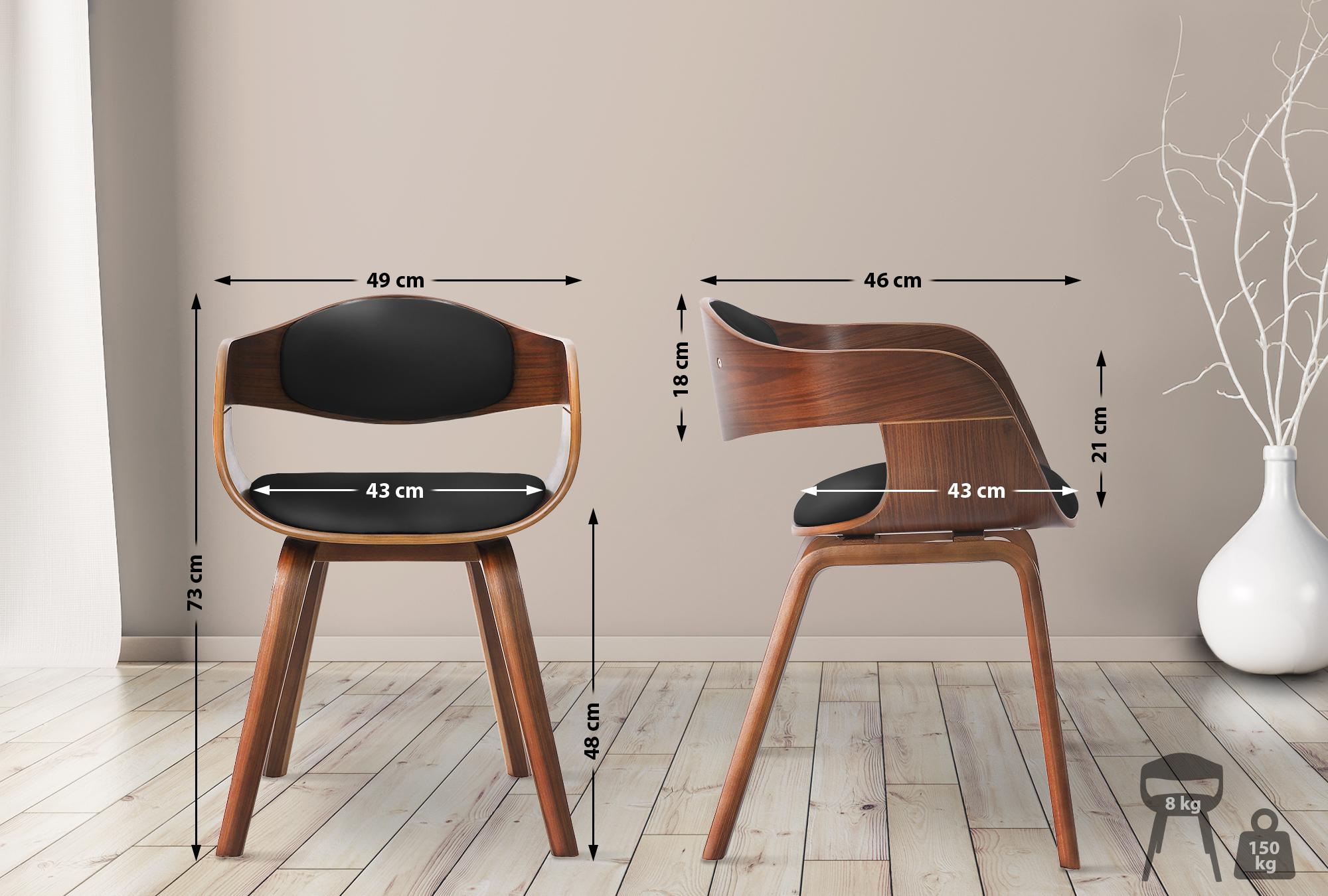 Lot de 2 chaises de salle à manger Kingston en similicuir