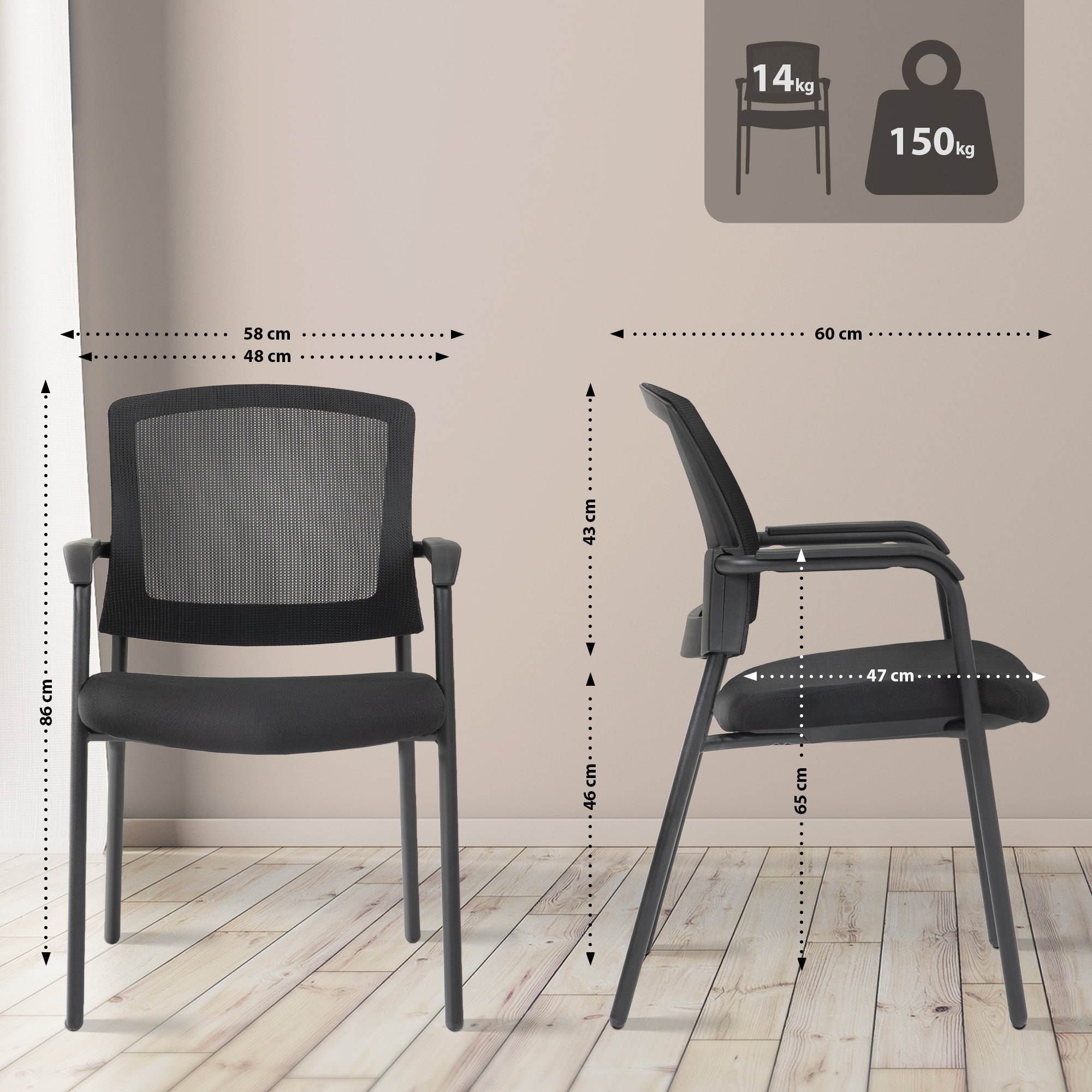 Ensemble de 2 chaises de conférence Volga