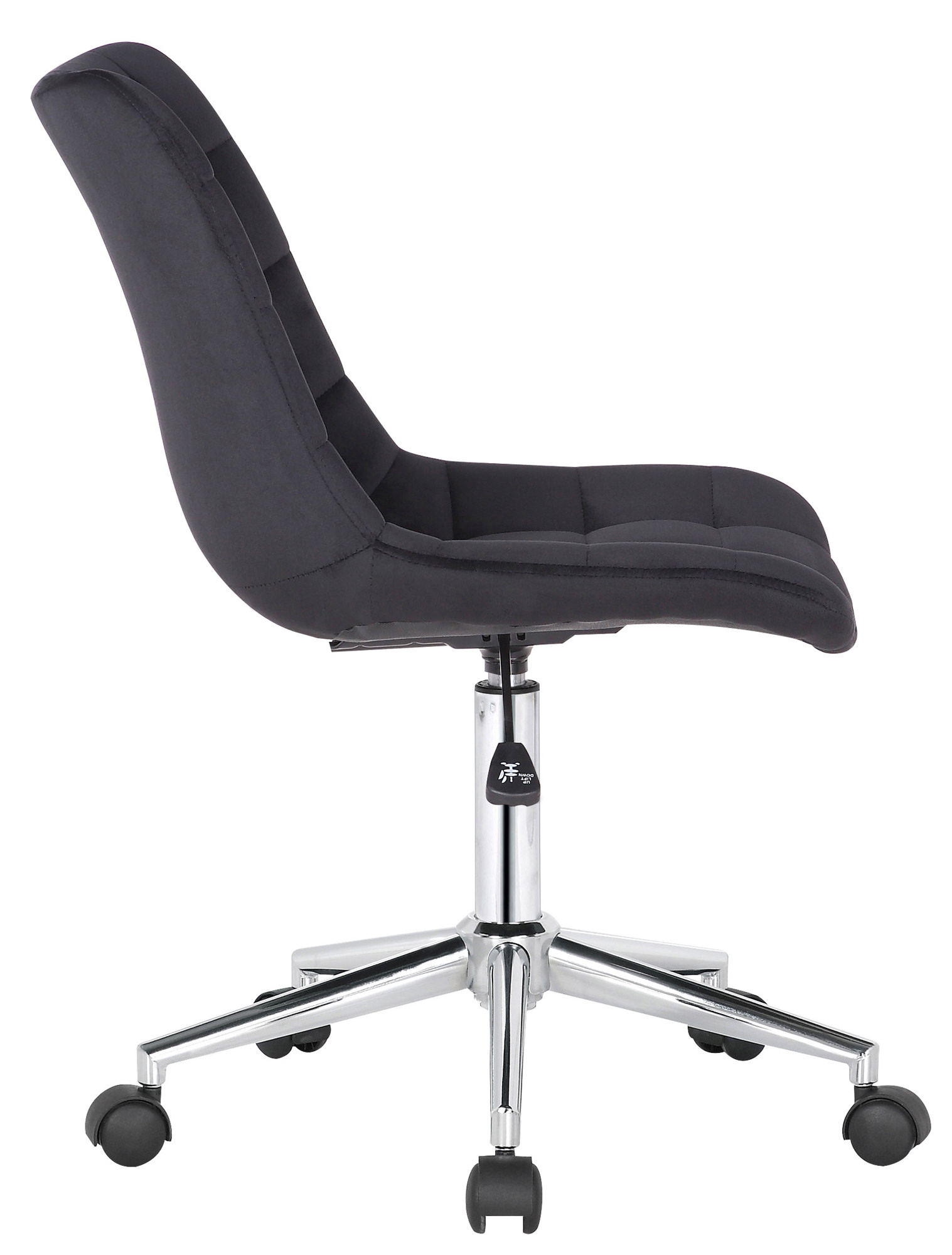 Chaise de bureau pivotant Medford en Velours avec Hauteur ajustable et Roulettes