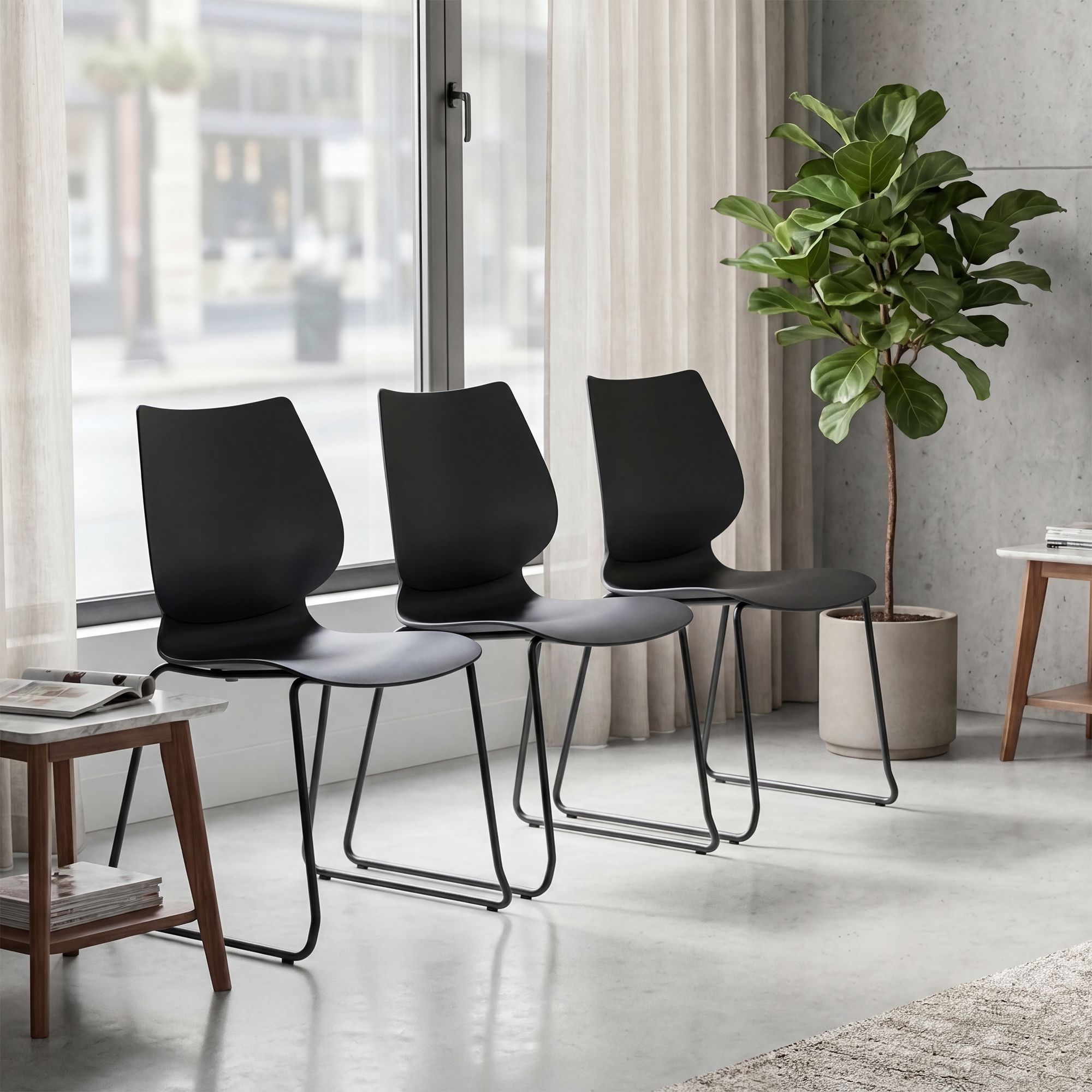 Lot de 4 chaises empilables Houma