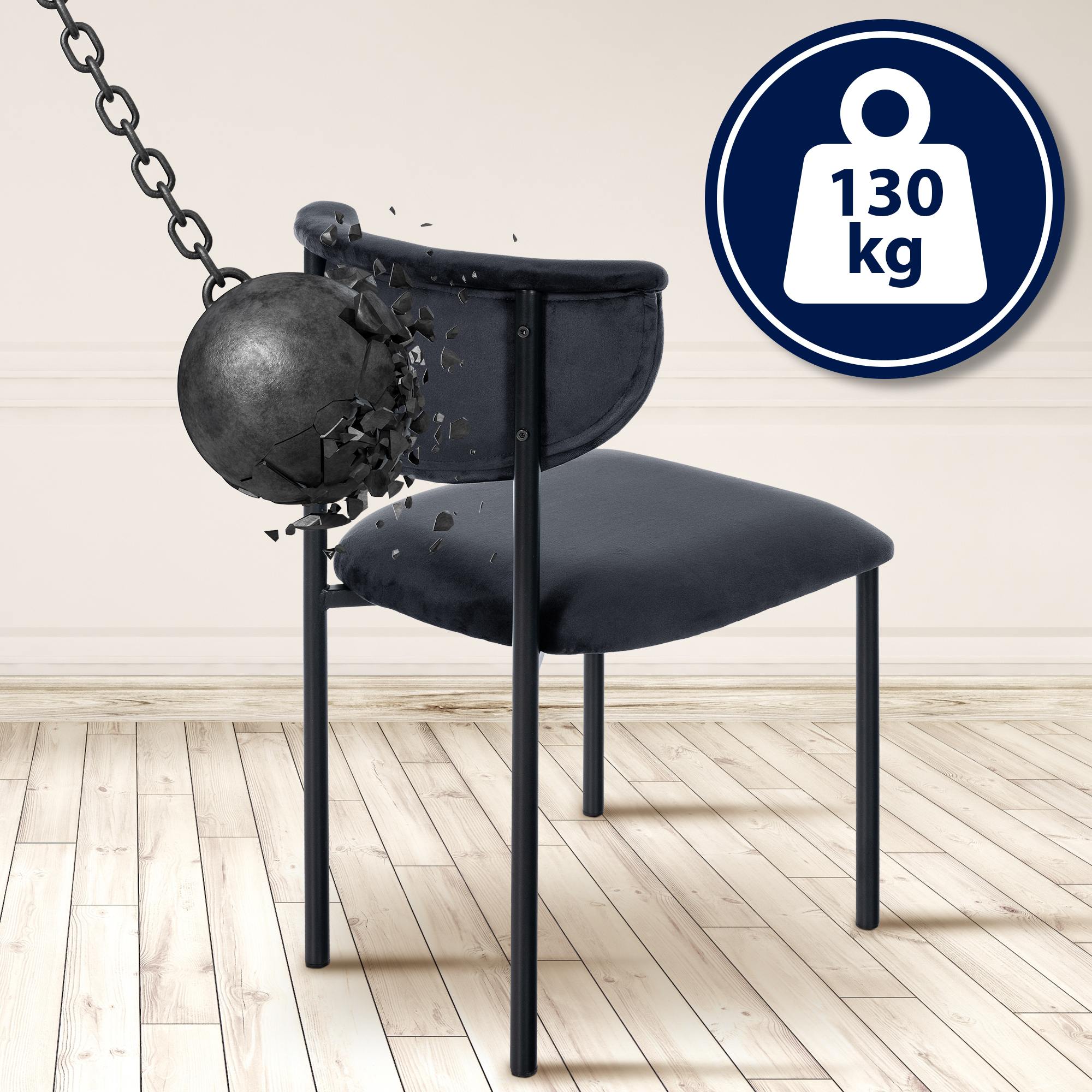 Lot de 2 chaises de salle à manger Gambell en velours