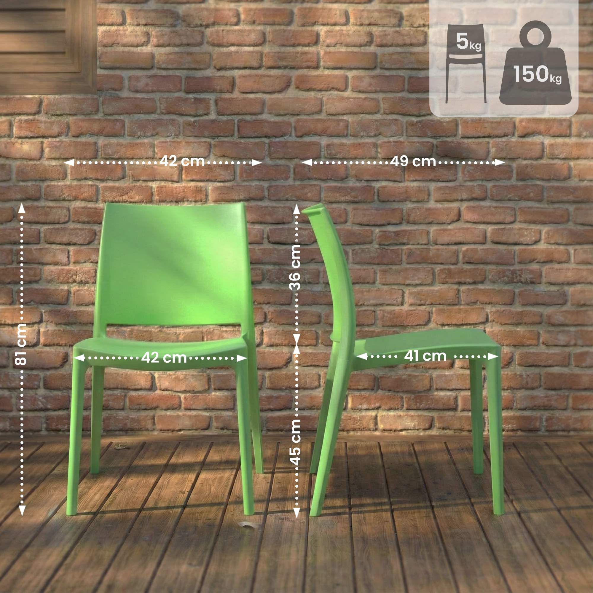 Lot de 2 chaises de jardin Meton