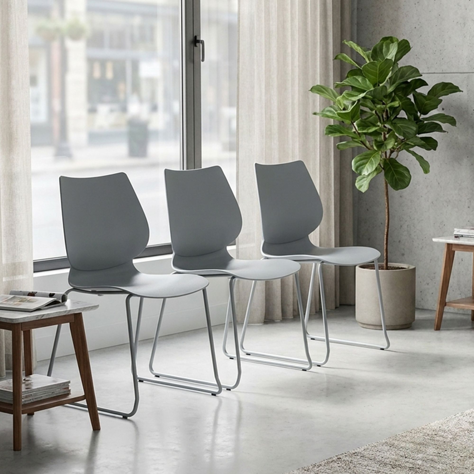 Lot de 4 chaises empilables Houma