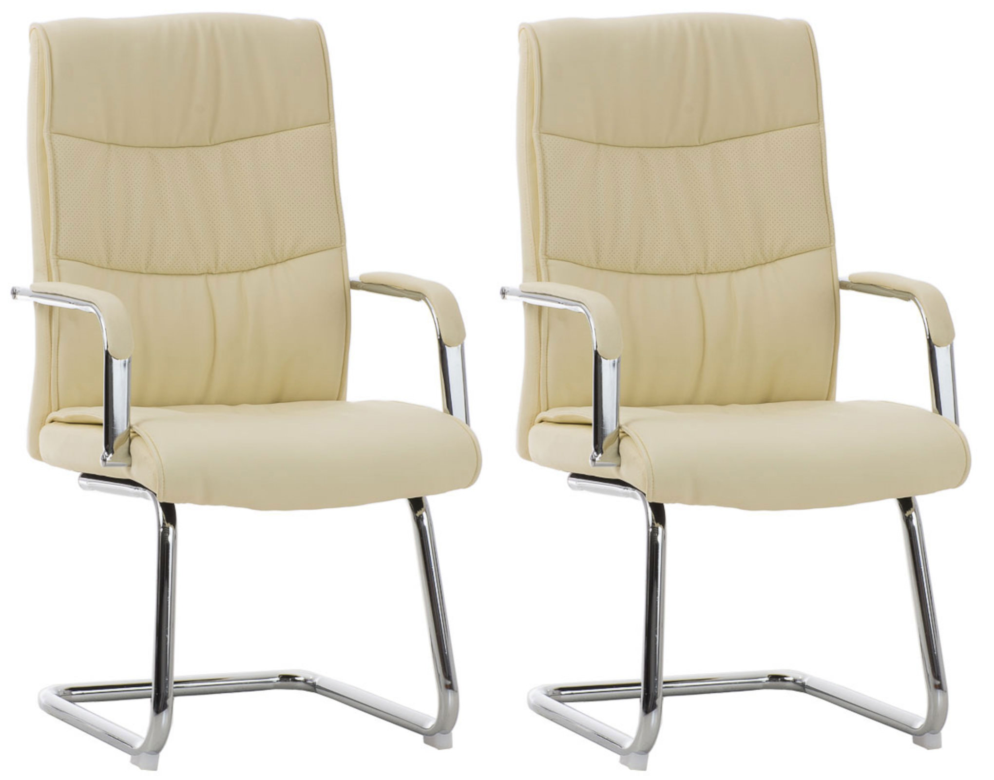 Lot de 2 Chaises Cantilever Caro en Similicuir avec accoudoirs