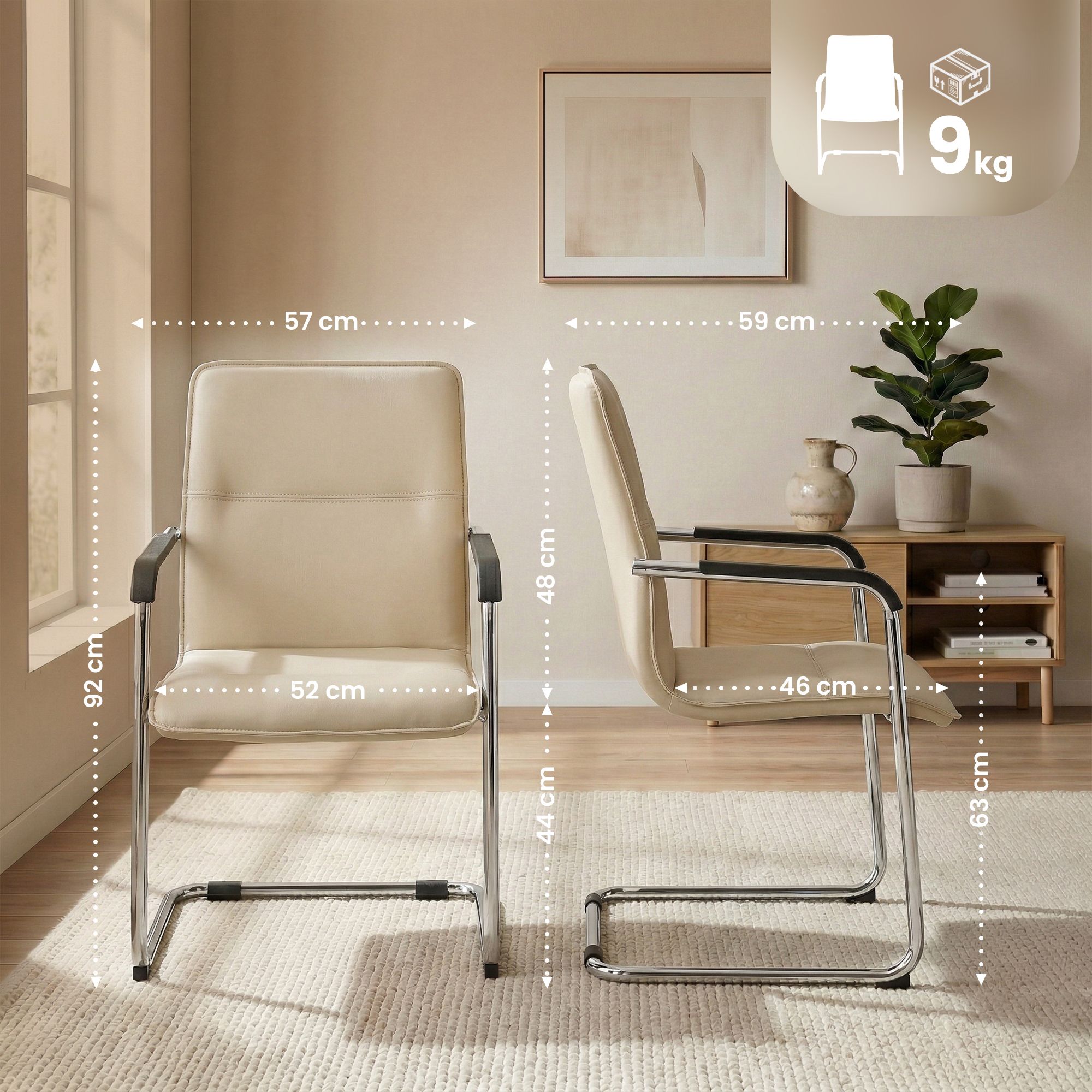 Chaise cantilever Seattle en similicuir