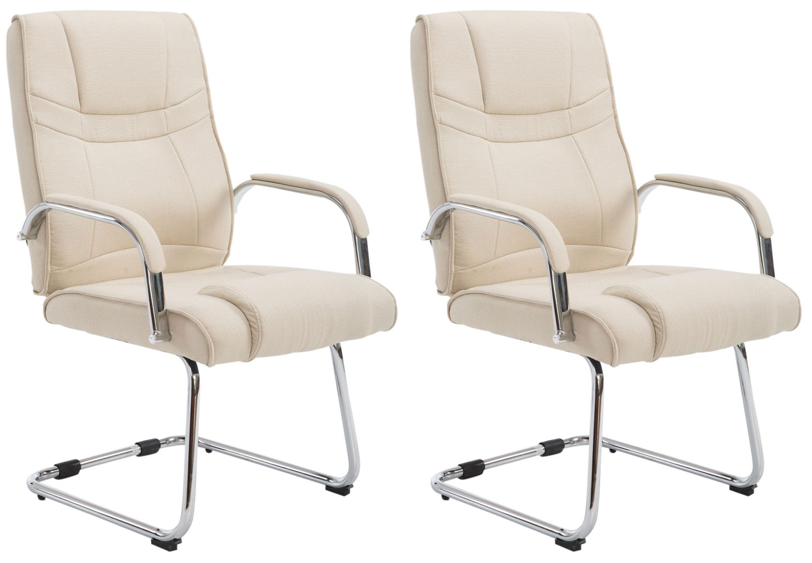 Lot de 2 Chaises Cantilever Attila en tissu avec accoudoirs