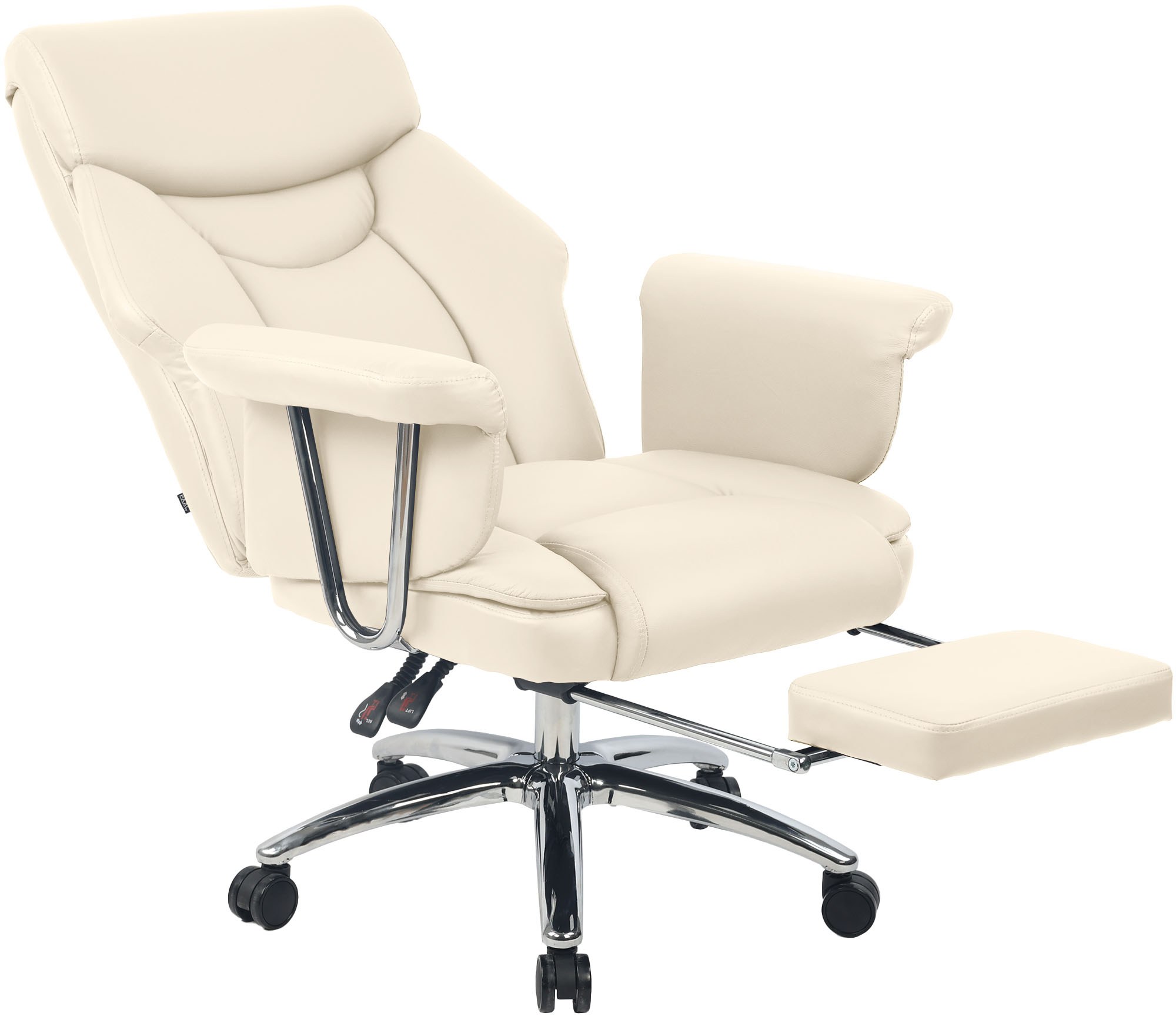 Chaise de bureau Dahra en cuir véritable