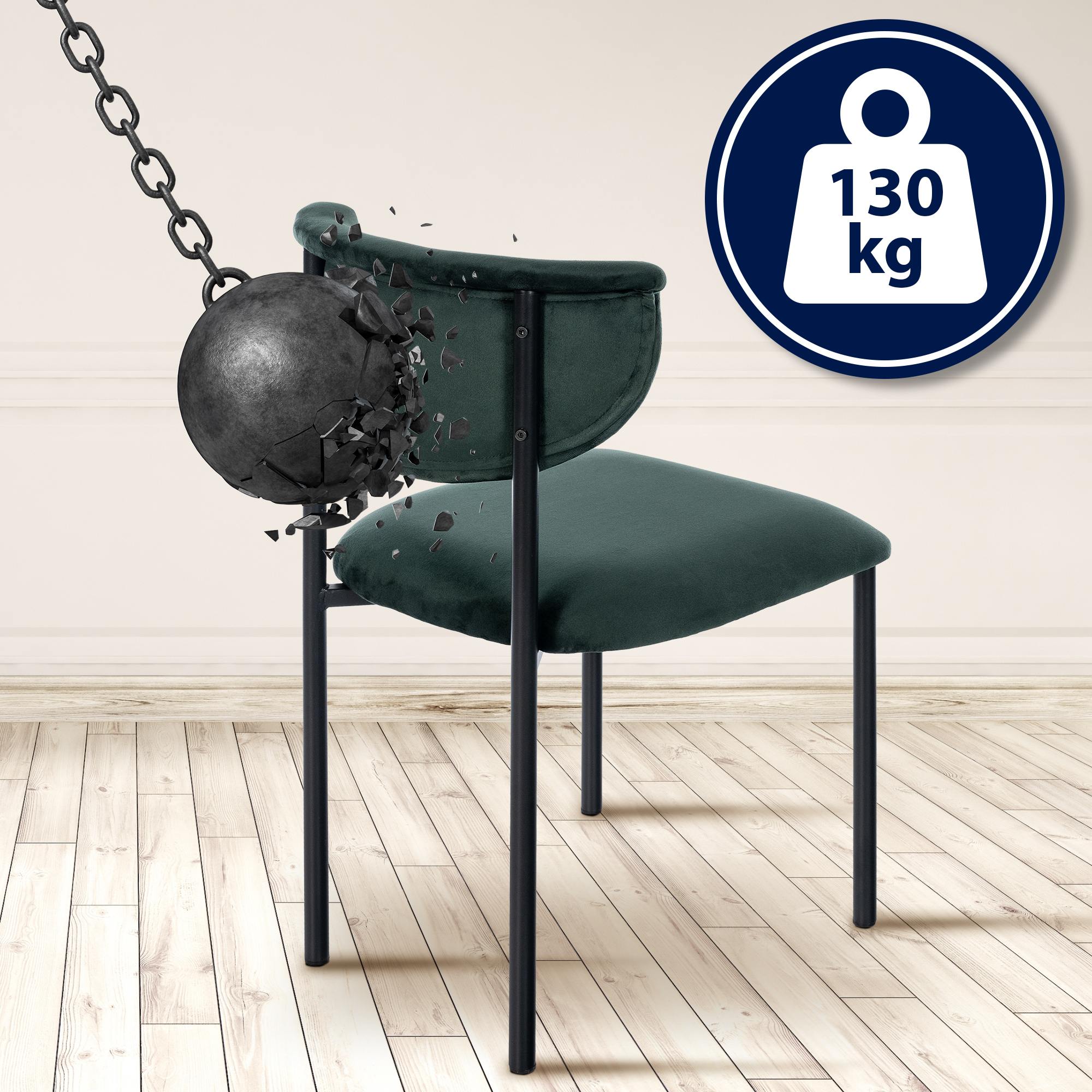 Lot de 2 chaises de salle à manger Gambell en velours