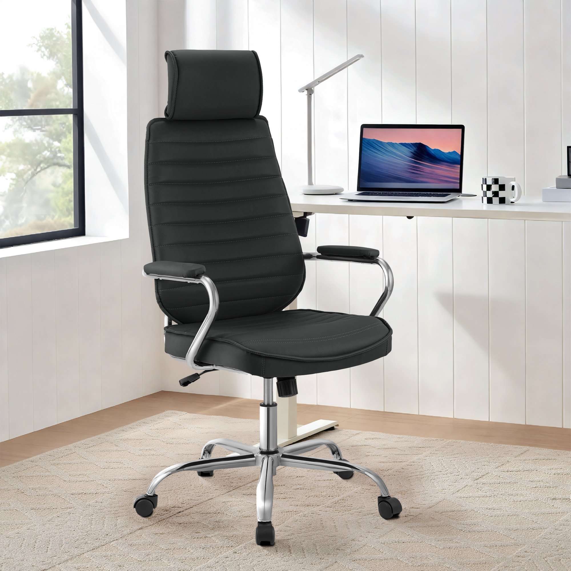 Chaise de Bureau Rako en Cuir Synthétique