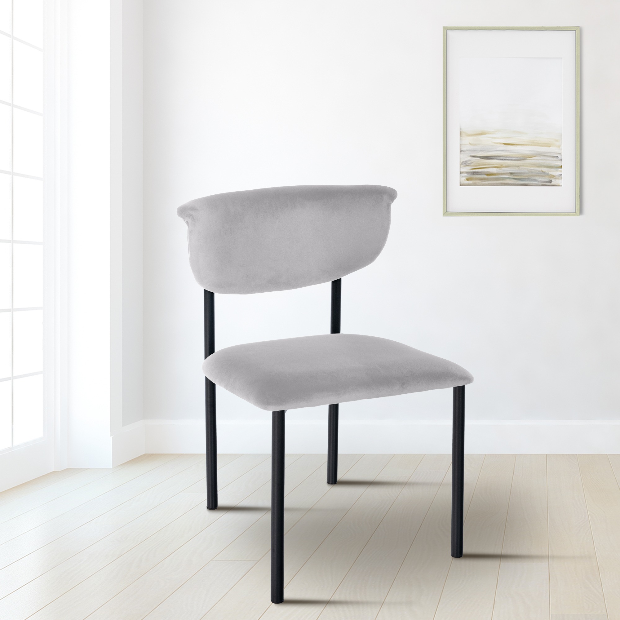 Lot de 2 chaises de salle à manger Gambell en velours