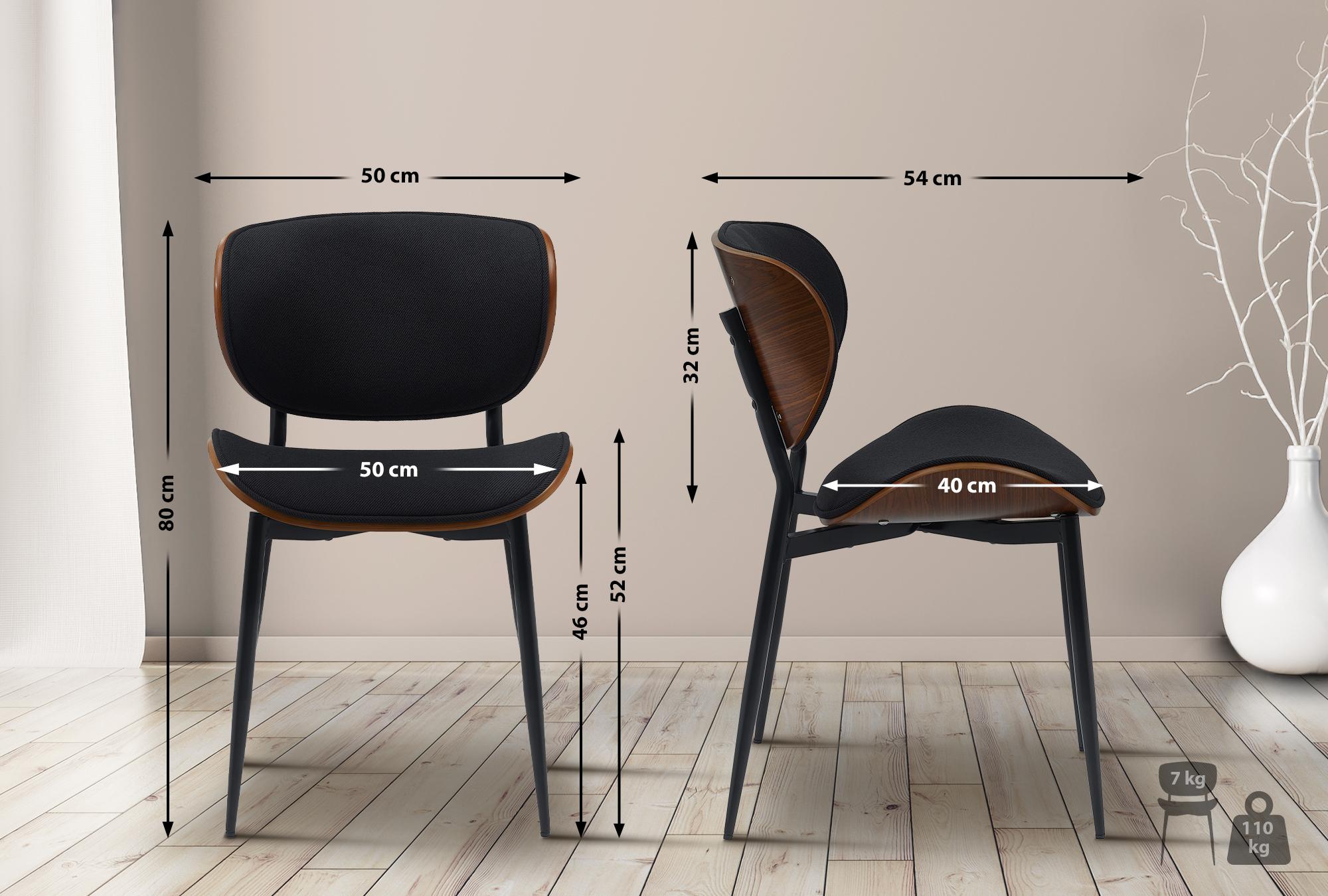 Lot de 2 chaises visiteurs Enid en similicuir ou en tissu