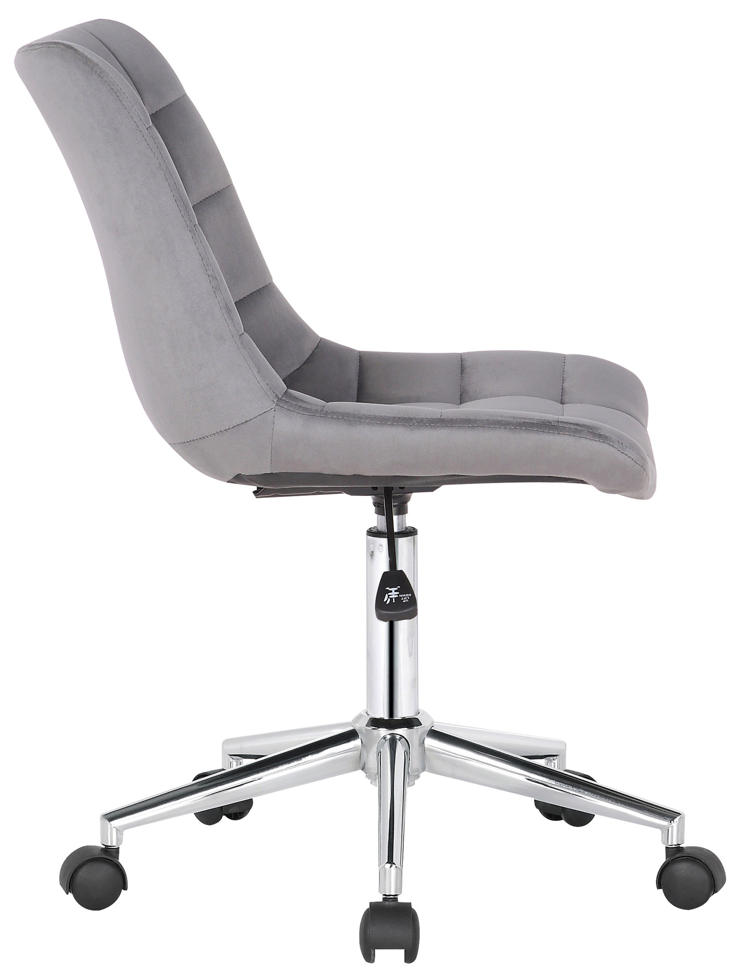 Chaise de bureau pivotant Medford en Velours avec Hauteur ajustable et Roulettes