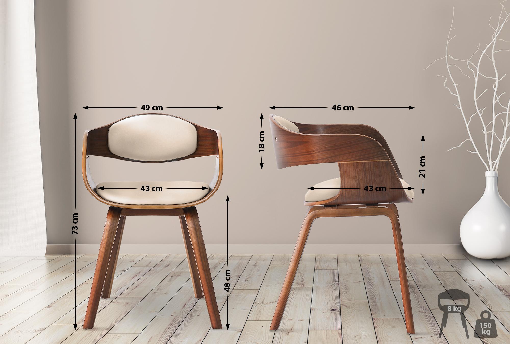 Chaise retro Kingston en similicuir