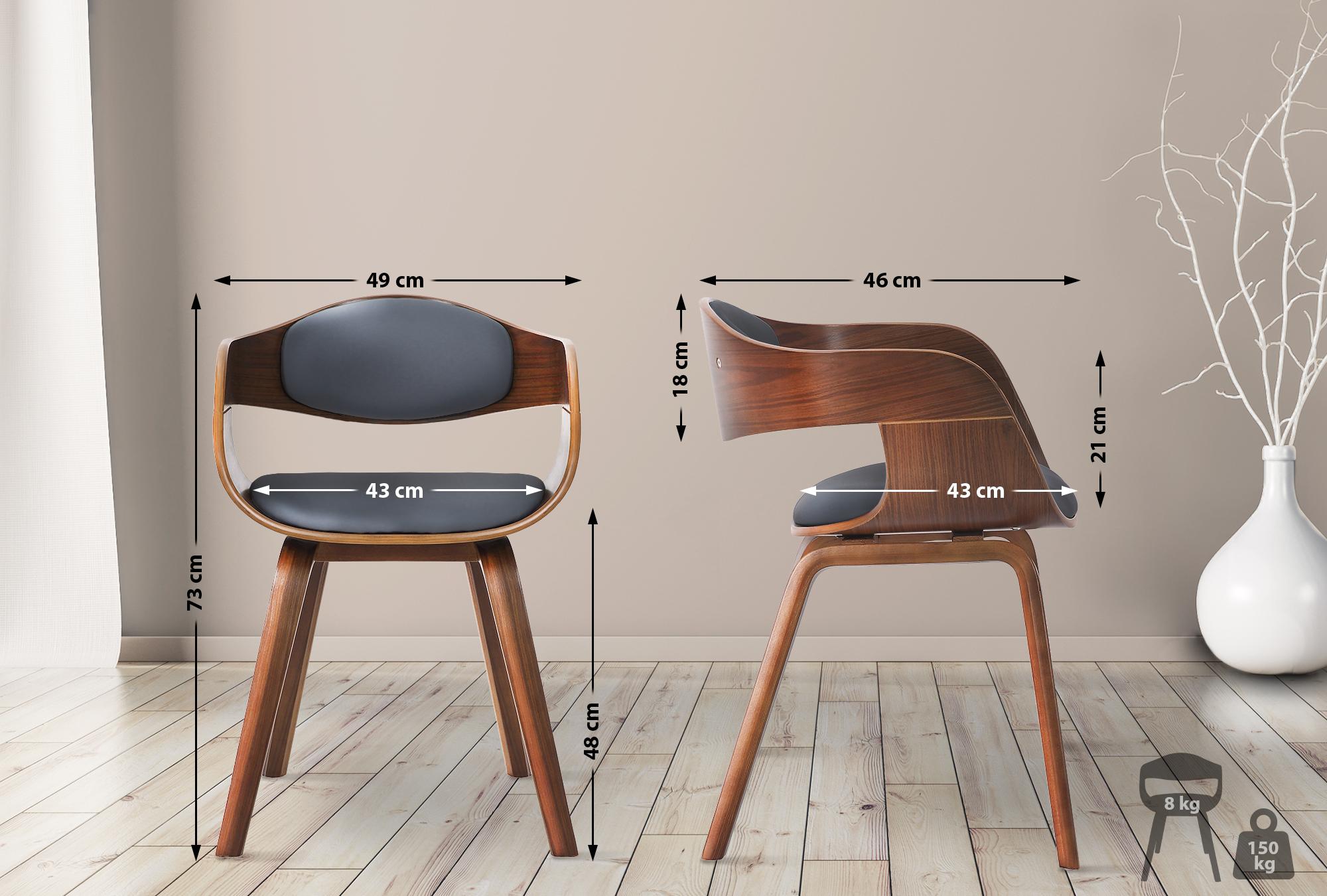 Chaise retro Kingston en similicuir