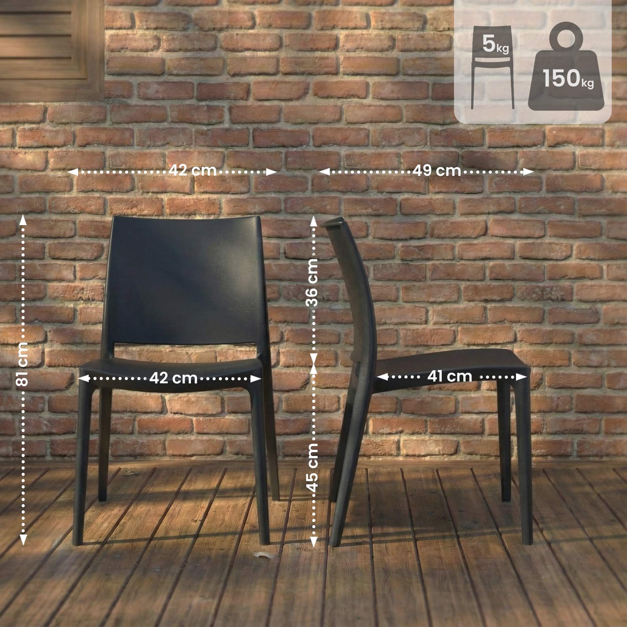 Lot de 2 chaises de jardin Meton