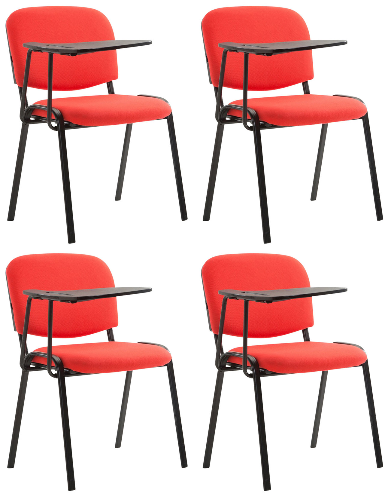 Lot de 4 Chaises Ken en tissu avec tablette rabattable