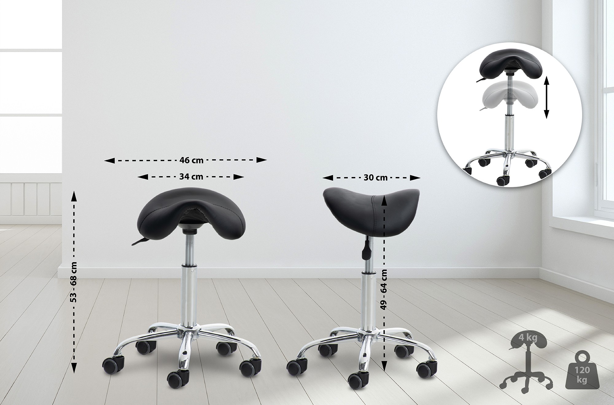 Tabouret de travail Reno similicuir