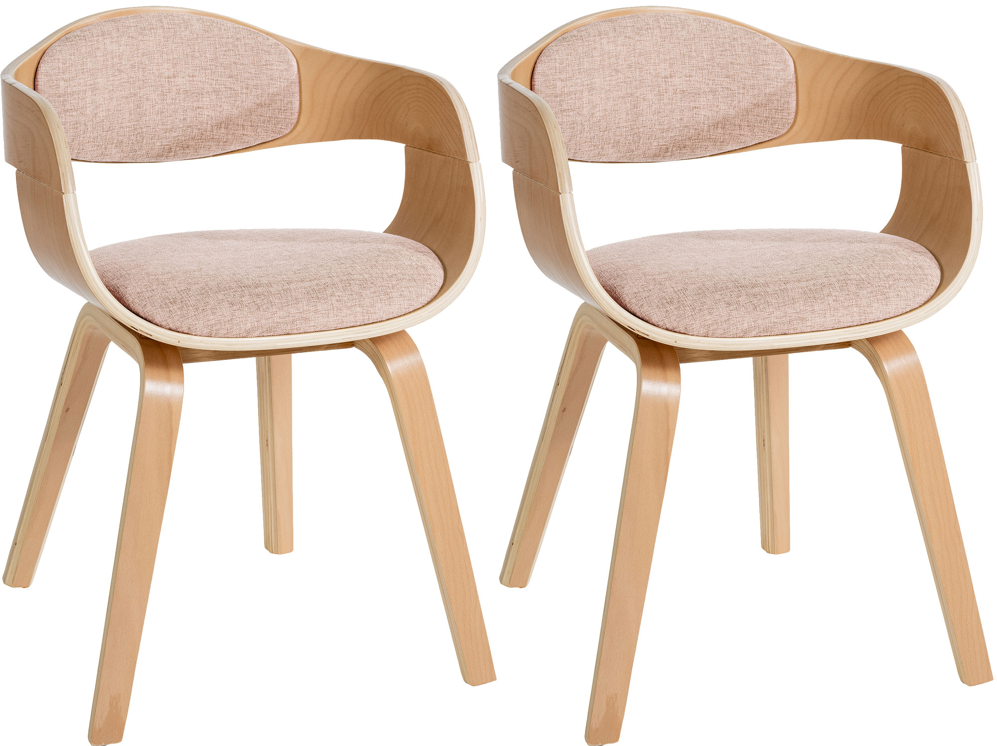 Lot de 2 chaises de salle à manger Kingston en Tissu