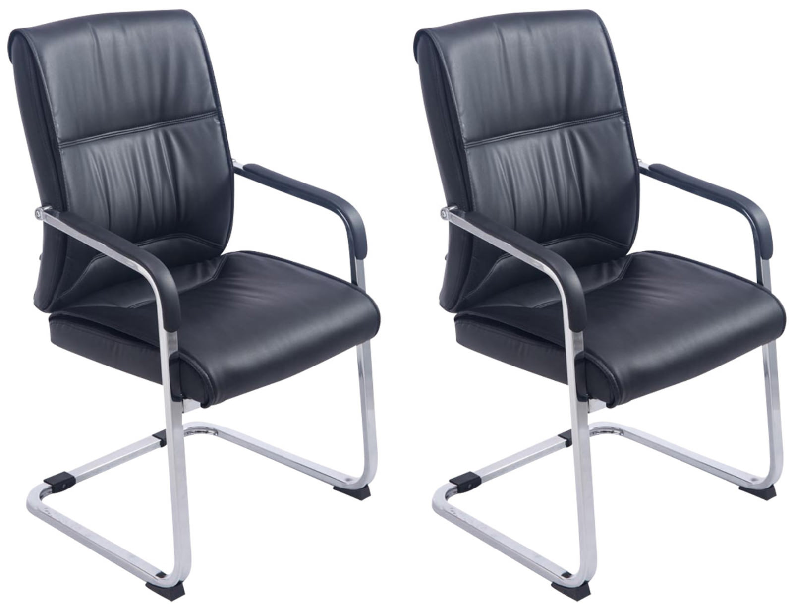 Lot de 2 Chaises Cantilever XXL Anubis en Similicuir avec accoudoirs