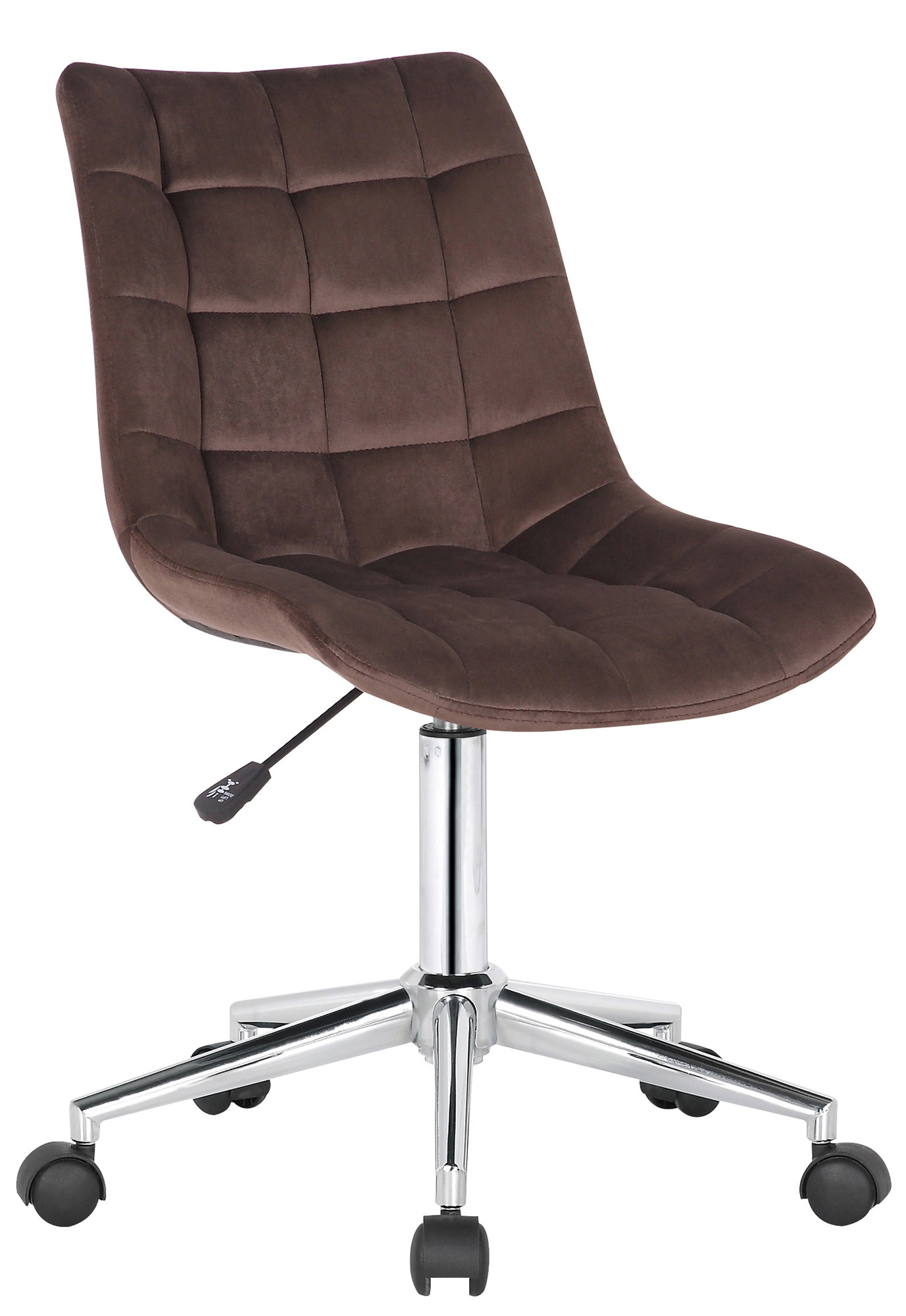 Chaise de bureau pivotant Medford en Velours avec Hauteur ajustable et Roulettes