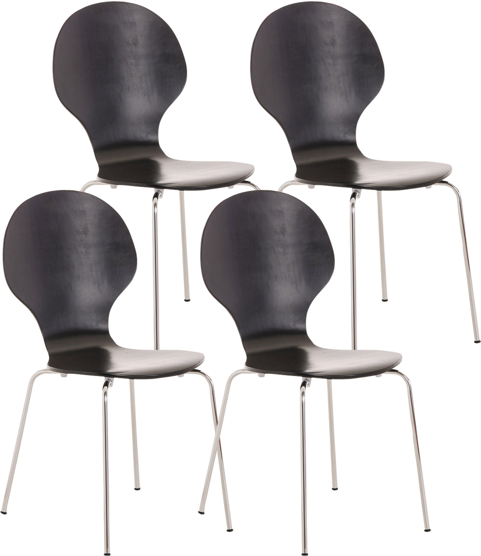 Lot de 4 chaises empilables en bois Diego