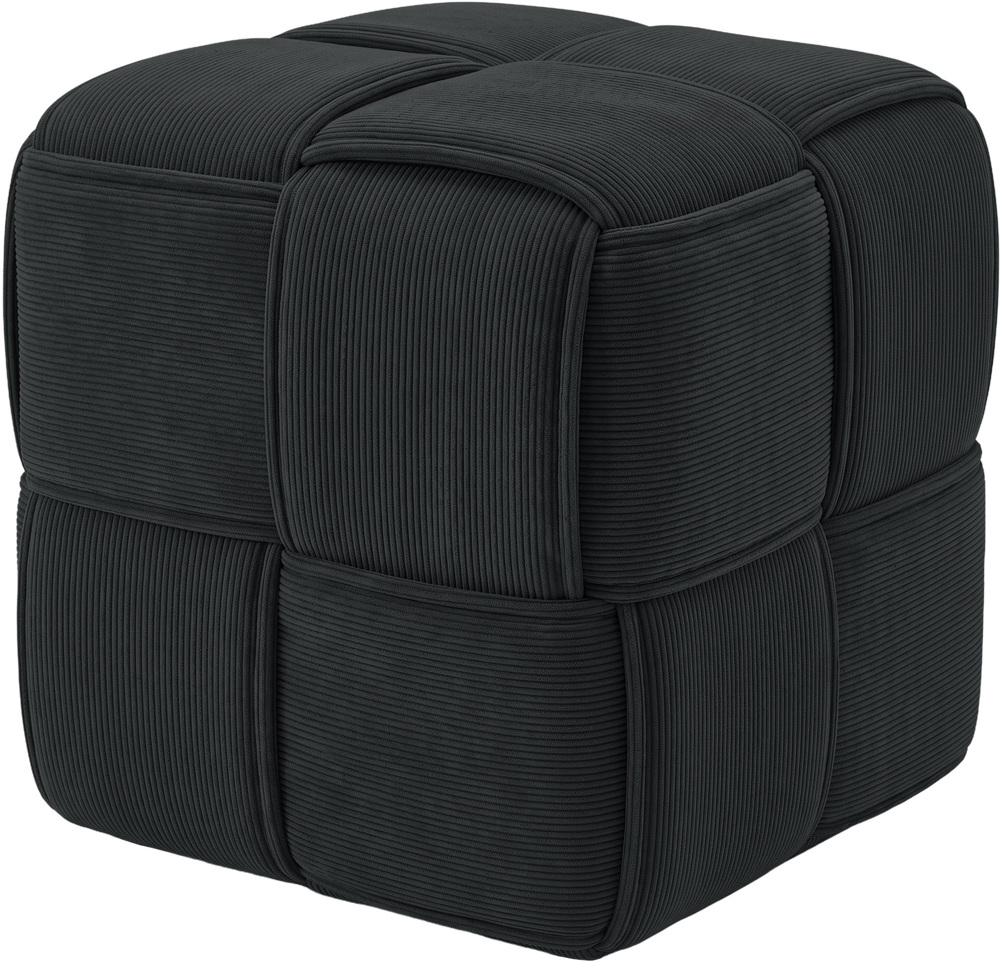 Pouf Forinta en velours côtelé