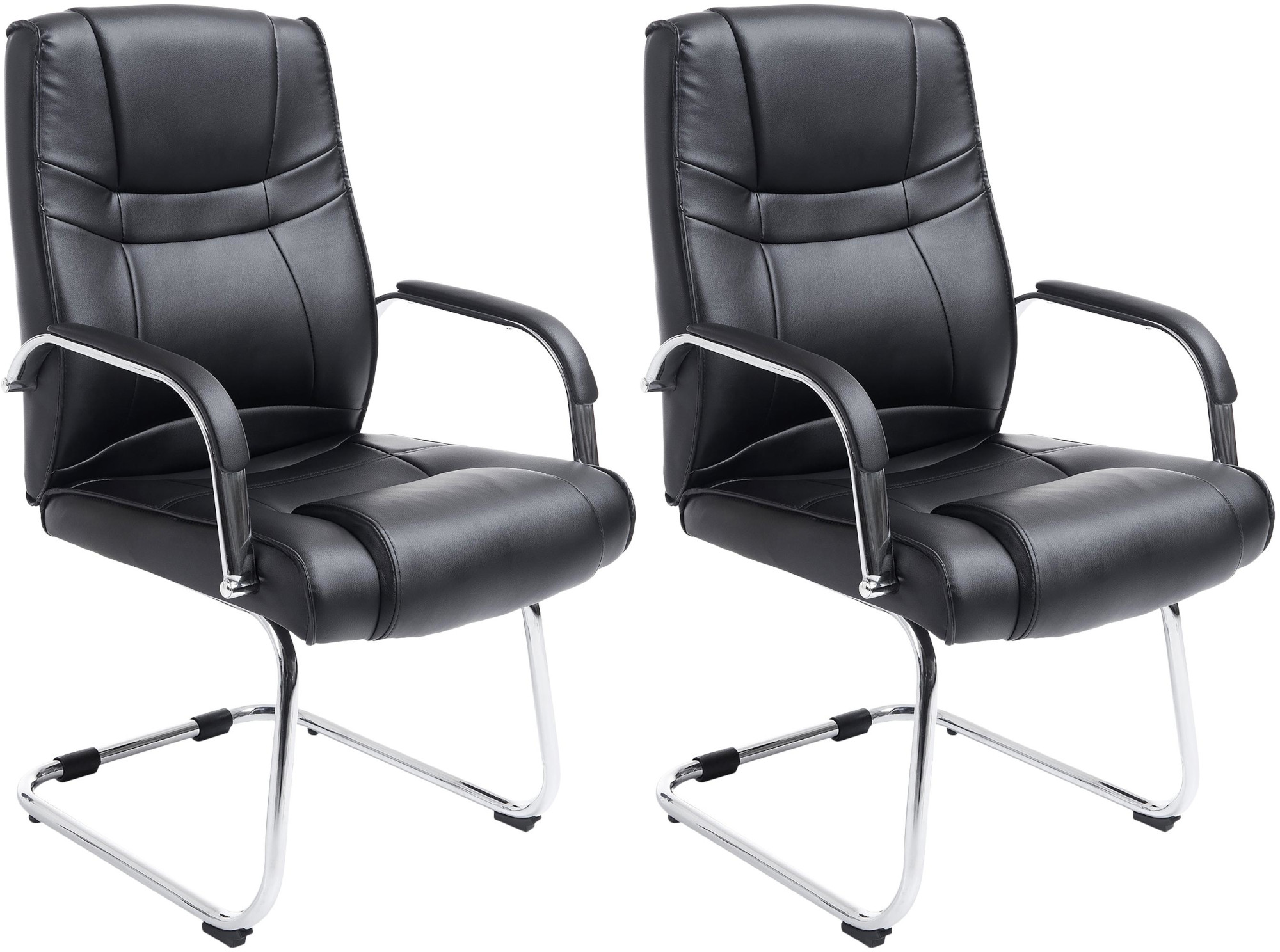 Lot de 2 Chaises Cantilever Attila en Similicuir avec accoudoirs