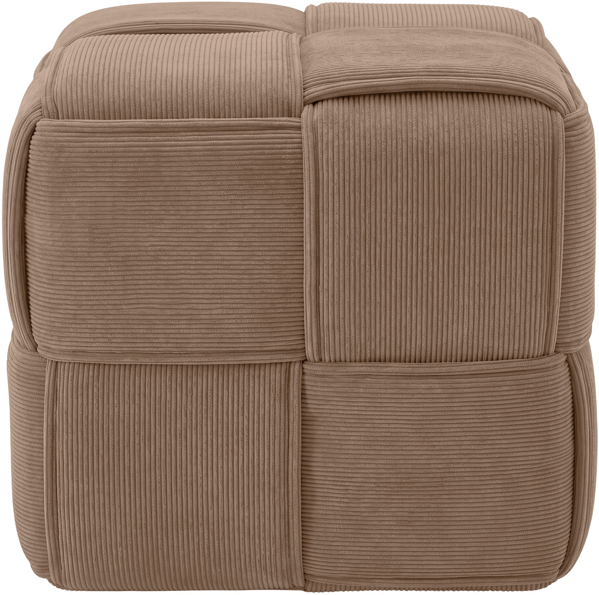 Pouf Forinta en velours côtelé