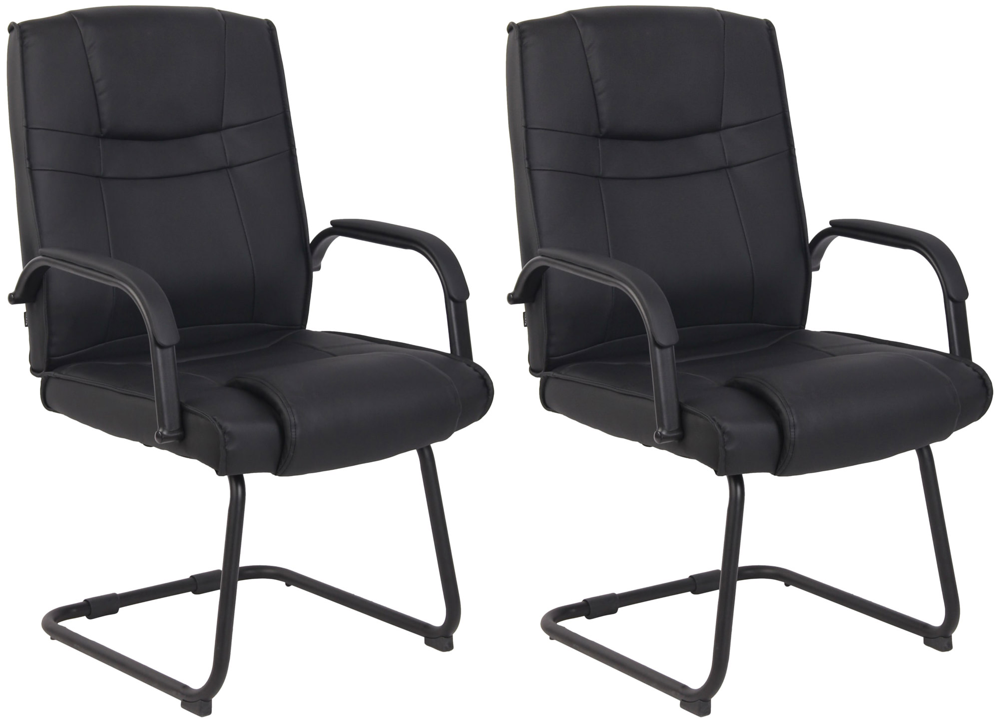 Lot de 2 Chaises Cantilever Attila en Similicuir avec accoudoirs