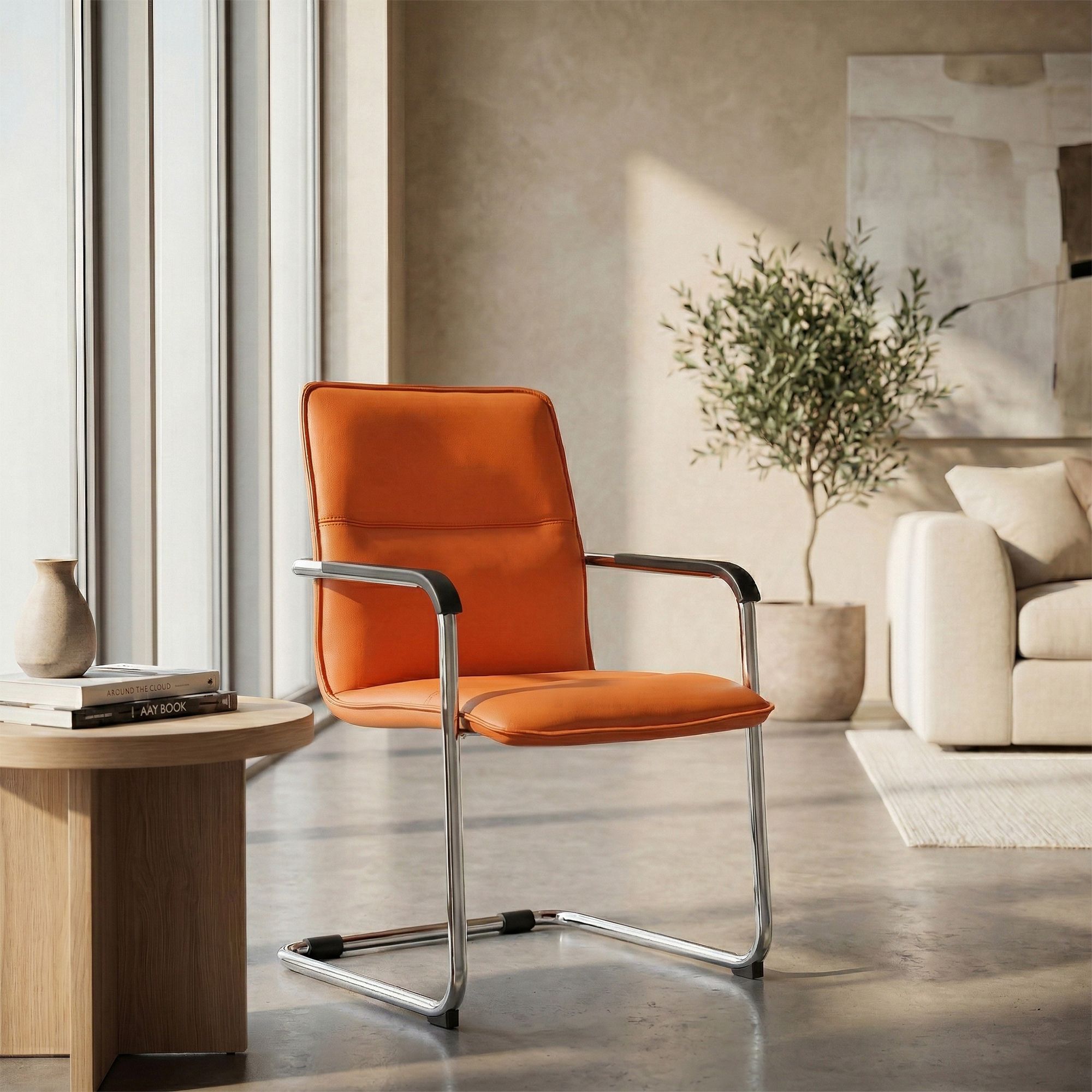 Chaise cantilever Seattle en similicuir