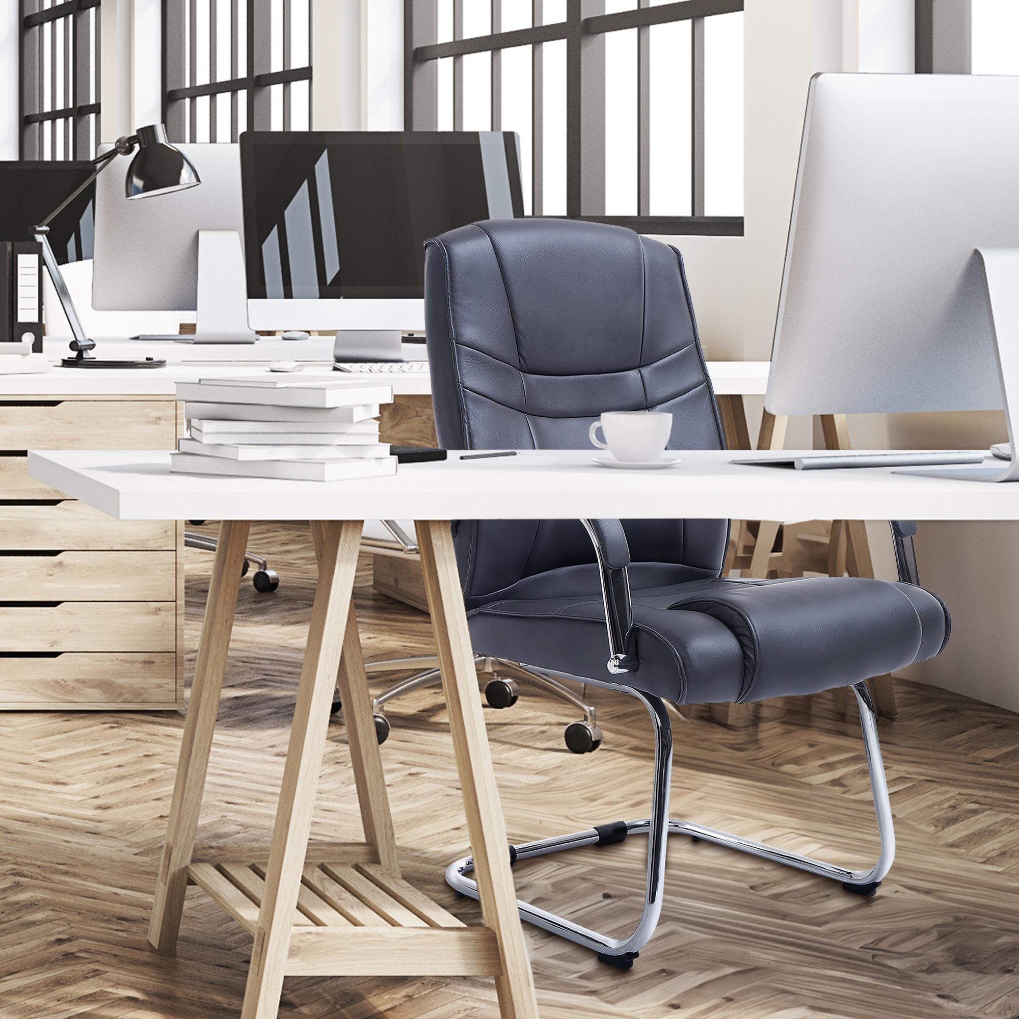 Lot de 2 Chaises Cantilever Attila en Similicuir avec accoudoirs