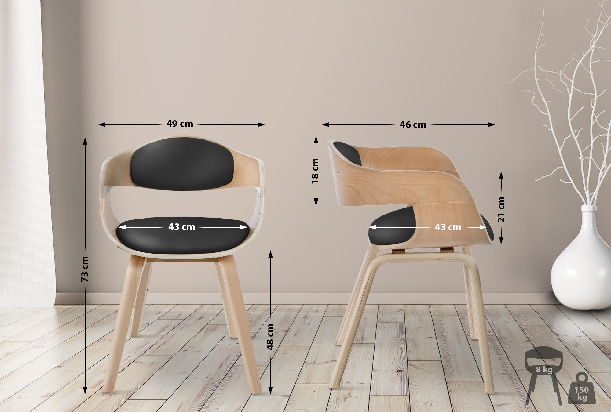 Lot de 2 chaises de salle à manger Kingston en similicuir