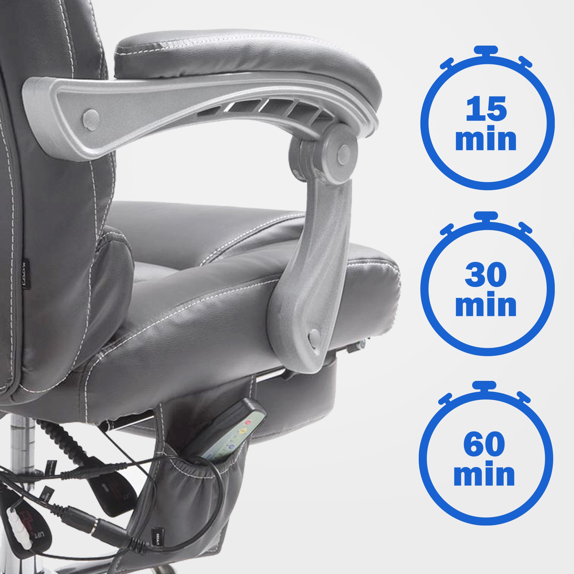 Chaise de bureau Pacific avec fonction massage simili cuir