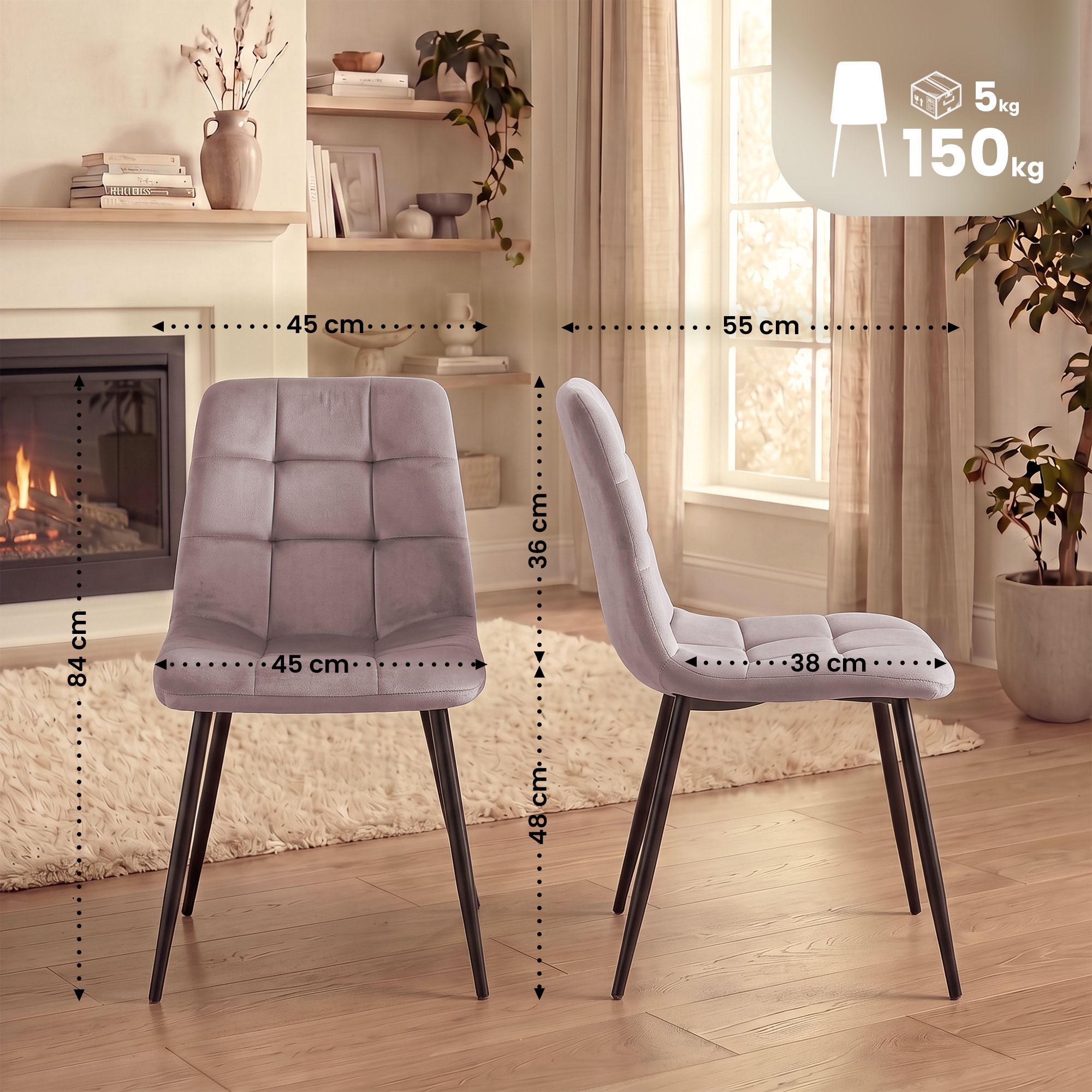 Lot de 4 chaises de salle à manger Tilde