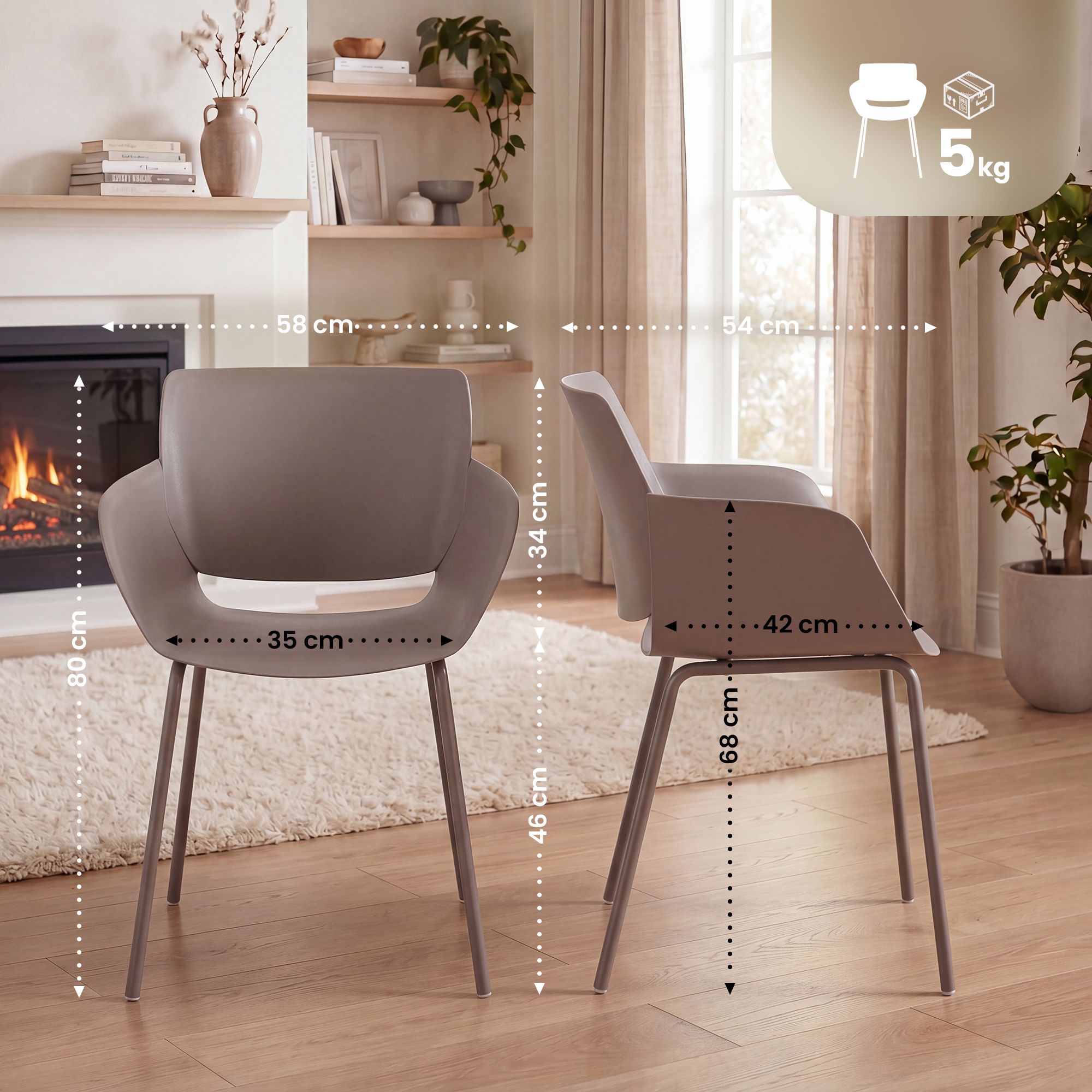 Lot de 2 chaises de jardin Alpena