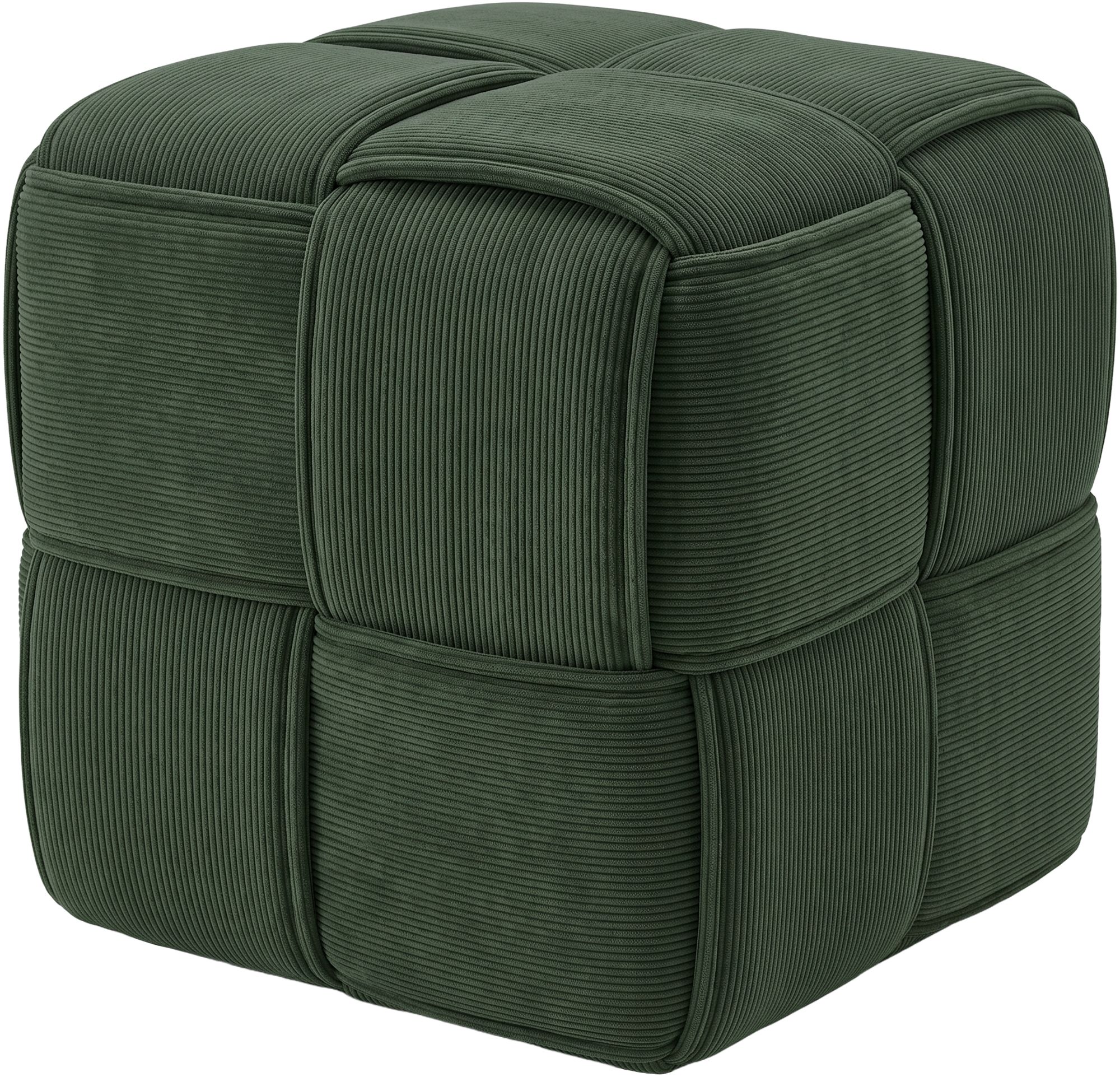 Pouf Forinta en velours côtelé