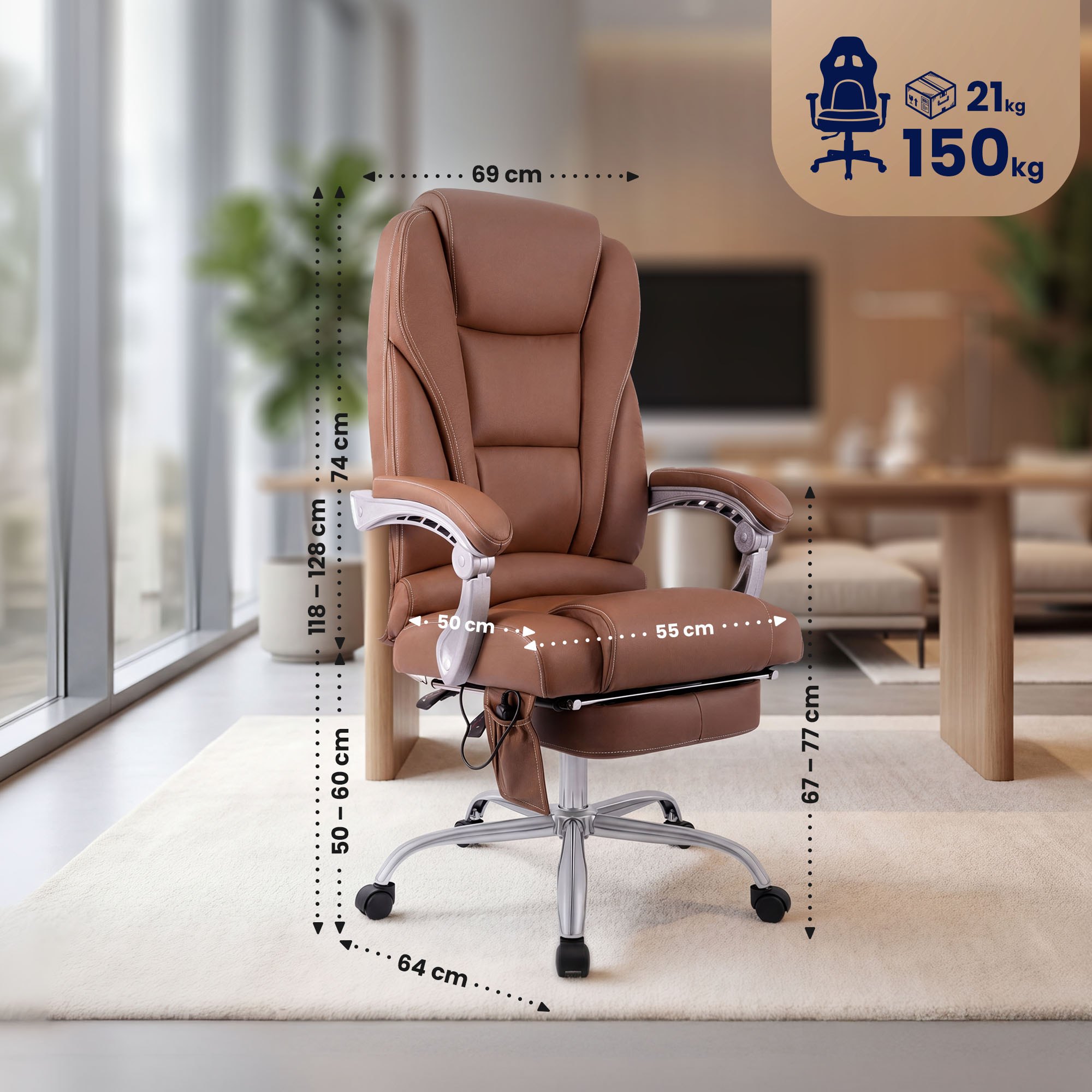 Chaise de bureau Pacific avec fonction massage
